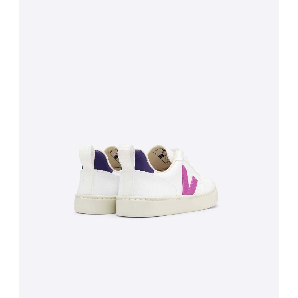 Veja V-10 LACES CWL Schoenen Kinderen White/Purple | BE 793MQZ